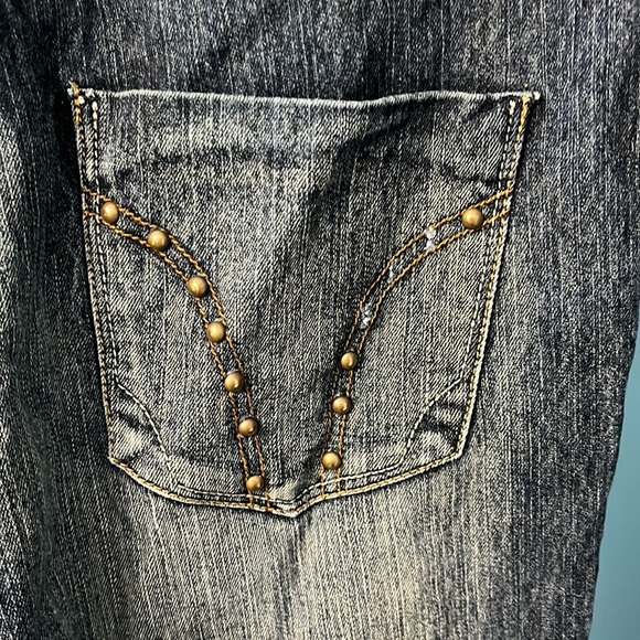 Moto Blues wide leg Jeans with metal embellishments - Picture 5 of 7